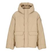 Canada Goose Beige Vadderad Parkas med Huva Beige, Herr