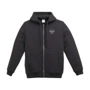 Herschel Grundläggande Dragkedja Hoodie Herr Svart Bomull Black, Herr