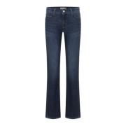 Cambio Mörk Denim Flare Jeans Blue, Dam