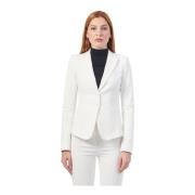 Patrizia Pepe Vit Slim Fit Blazer Jacka White, Dam