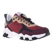 Baldinini Trainers in beige and burgundy eco-leather Multicolor, Herr