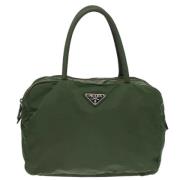 Prada Vintage Pre-owned Nylon handvskor Green, Dam