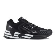 Emporio Armani EA7 Svart Sneaker Crusher med Logotyp Black, Herr