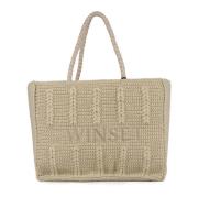 Twinset Broderad Tricot Stickad Handväska Beige, Dam