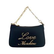 Moschino Svart axelväska med eleganta detaljer Black, Dam