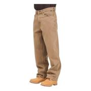 Vans Baggy Check-5 Brun Jeans Beige, Herr