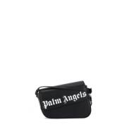 Palm Angels Svart Asymmetrisk Läder Väska för Kvinnor Black, Dam