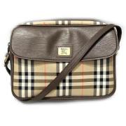 Burberry Vintage Pre-owned Canvas axelremsvskor Beige, Dam