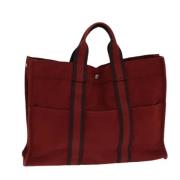 Hermès Vintage Pre-owned Canvas totevskor Red, Dam