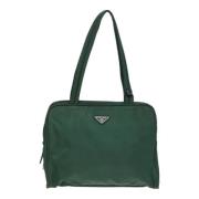 Prada Vintage Pre-owned Tyg totevskor Green, Dam