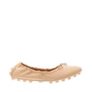 Tod's Beige Läder Ballerina Skor Elegant Design Beige, Dam