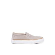 Tod's Beige Platta Skor med Elastiska Insatser Beige, Herr