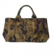 Prada Vintage Pre-owned Canvas prada-vskor Green, Dam