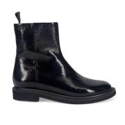 Halmanera Svart Lackläder Ankel Boot Black, Dam