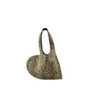 Coperni Python Mini Heart Tote Bag Grön Green, Dam