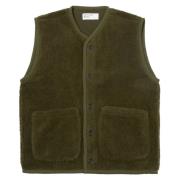 Universal Works Olivfjällfleece Gilet Green, Herr