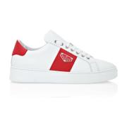 Philipp Plein Vita läder lågtoppsneakers emblem White, Herr