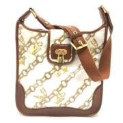 Louis Vuitton Vintage Pre-owned Tyg axelremsvskor White, Dam