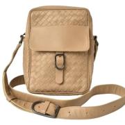 Bottega Veneta Vintage Pre-owned Laeder axelremsvskor Beige, Dam