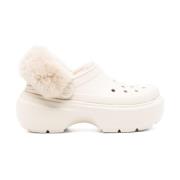 Crocs Vita Fodrade Träsko Sandaler White, Dam