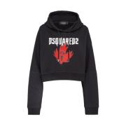 Dsquared2 Stiliga Sweatshirts och Hoodies Black, Dam