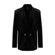 Armani Exchange Svart Blazer i Amerikansk Stil Black, Dam