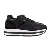 Voile Blanche Svarta Lädersneakers Maran Stil Black, Dam