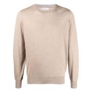 Brunello Cucinelli Lyxig Ull Cashmere Crew-neck Stickat plagg Beige, H...