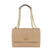 Tory Burch Matelassé Läder Axelväska Brown, Dam