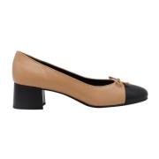 Tory Burch Bow Detalj Läderpumps med Klack Brown, Dam