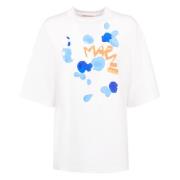 Marni Logo Print Oversized T-Shirt Lily White White, Herr