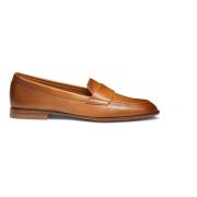 Santoni Damers läderpennyloafer Brown, Dam