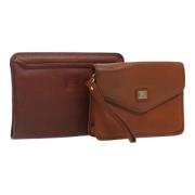 Burberry Vintage Pre-owned Laeder kuvertvskor Brown, Dam