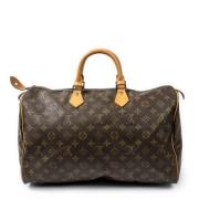 Louis Vuitton Vintage Pre-owned Belagd canvas handvskor Brown, Dam