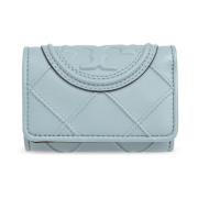 Tory Burch Läder plånbok Fleming Blue, Dam