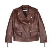 Remain Birger Christensen Brun Biker Skinnjacka Brown, Dam