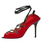 Manolo Blahnik Pre-owned Pre-owned Laeder sandaler Red, Dam