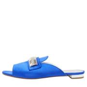 Aquazzura Pre-owned Pre-owned Satin lgskor Blue, Dam