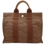 Hermès Vintage Pre-owned Canvas handvskor Brown, Dam