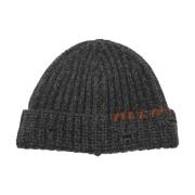 Marni Grå Ull Beanie Ribbad Kant Mössa Gray, Herr