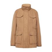 Moncler Brun Knappblandning Jacka Brown, Dam