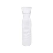 Alaïa Elegant Vit Bodycon Midi Klänning White, Dam