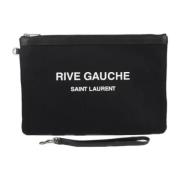 Yves Saint Laurent Vintage Pre-owned Canvas kuvertvskor Black, Dam