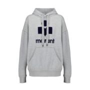 Isabel Marant Bomullsweatshirt i ecru/smaragd Gray, Dam