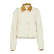 Isabel Marant Denim Workwear Jacka med Dragkedja White, Dam