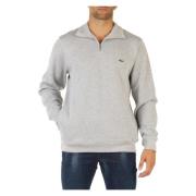 Lacoste Bomullssweatshirt med främre logopatch Gray, Herr