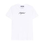 Moschino Avslappnad Bomull T-shirt i Vit White, Dam