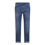 Brunello Cucinelli Indigo Blue Slim Cut Jeans Blue, Herr