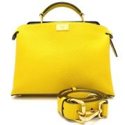 Fendi Vintage Pre-owned Laeder handvskor Yellow, Dam