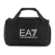 Emporio Armani EA7 Unisex Tekniskt Tyg Logo Väska Vit Black, Unisex